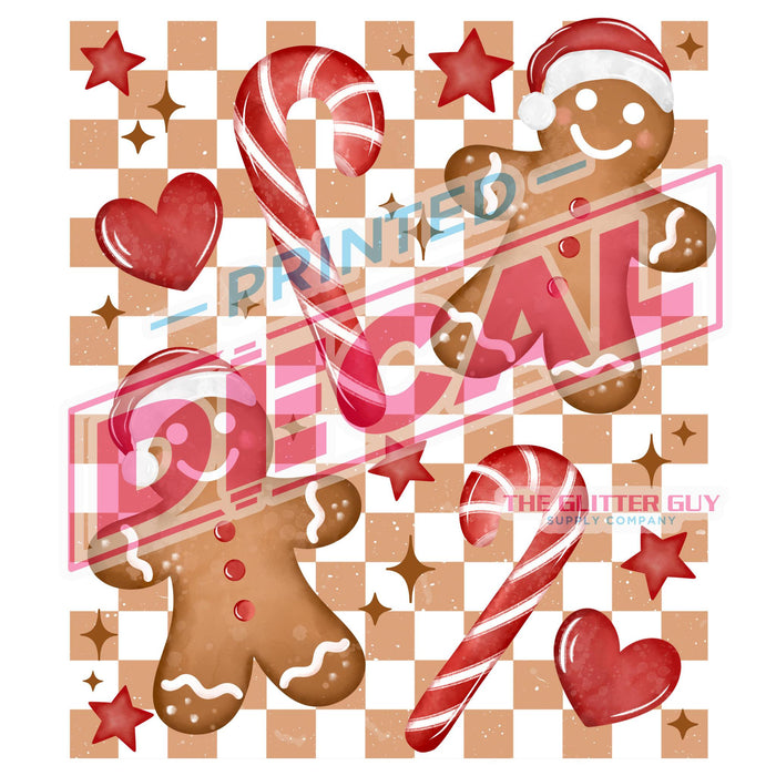 Printed Decal - Checkered Gingerbread | Decals from The Glitter Guy