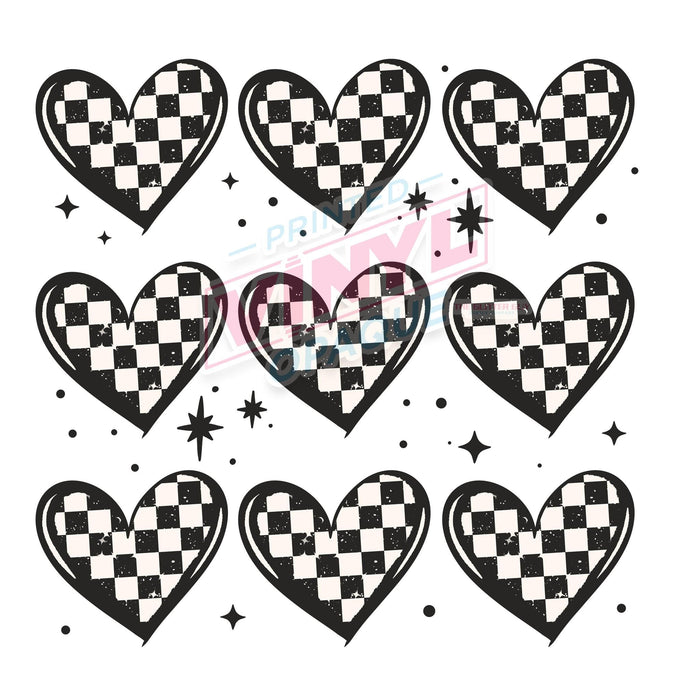 Printed Decal - Checkered Hearts | Decals from The Glitter Guy
