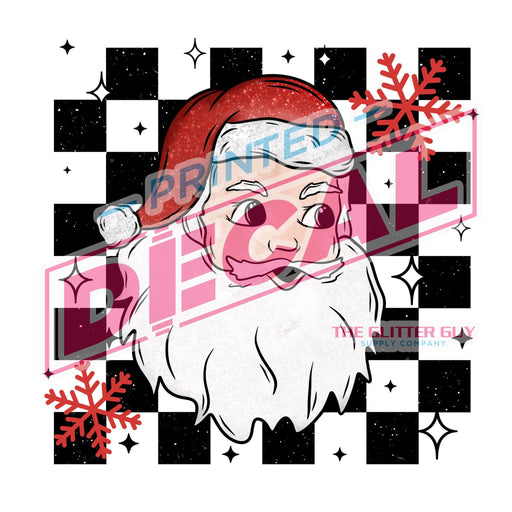 Printed Decal - Checkered Santa | from The Glitter Guy