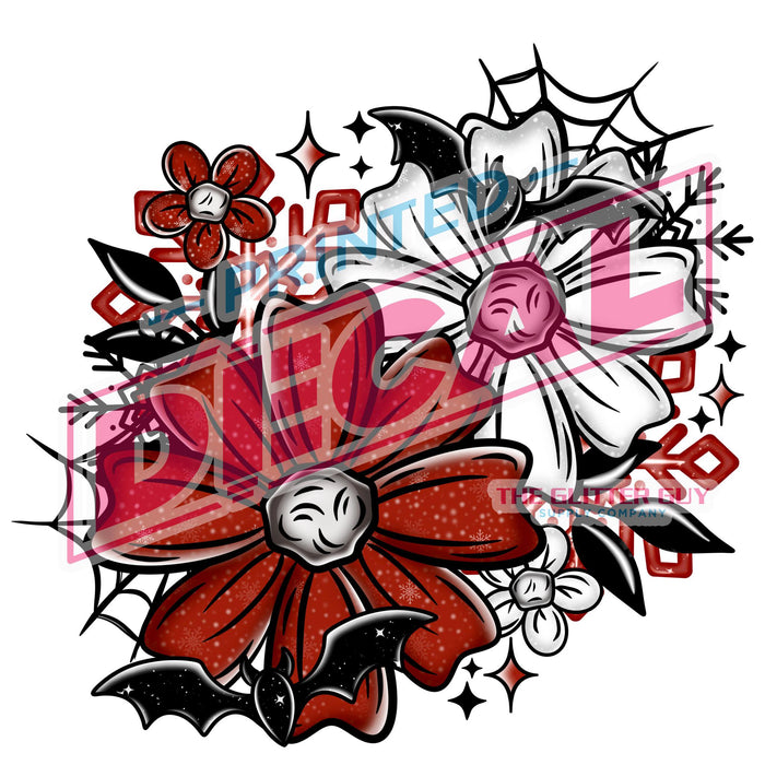 Printed Decal - Christmas Bat Florals | Decals from The Glitter Guy