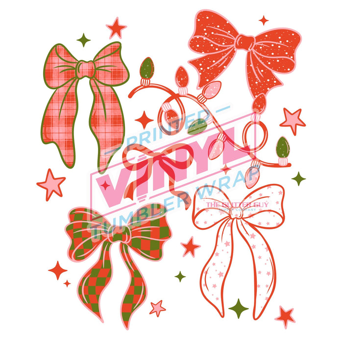 Printed Decal - Christmas Bows | Decals from The Glitter Guy