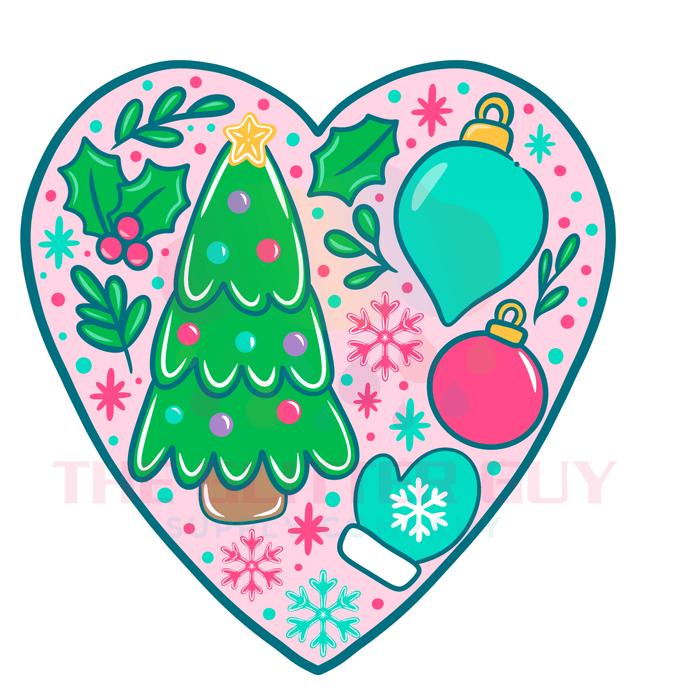 Printed Decal - Christmas Cheer Pink | Decals from The Glitter Guy