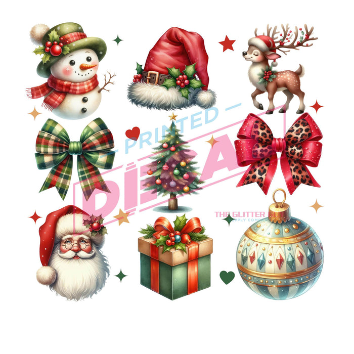Printed Decal - Christmas Grid | from The Glitter Guy