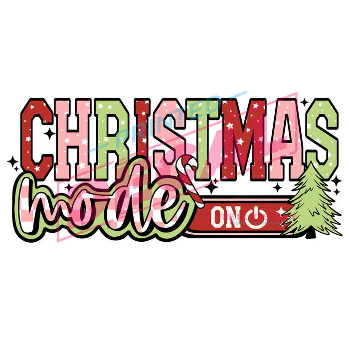Printed Decal - Christmas Mode | Decals from The Glitter Guy