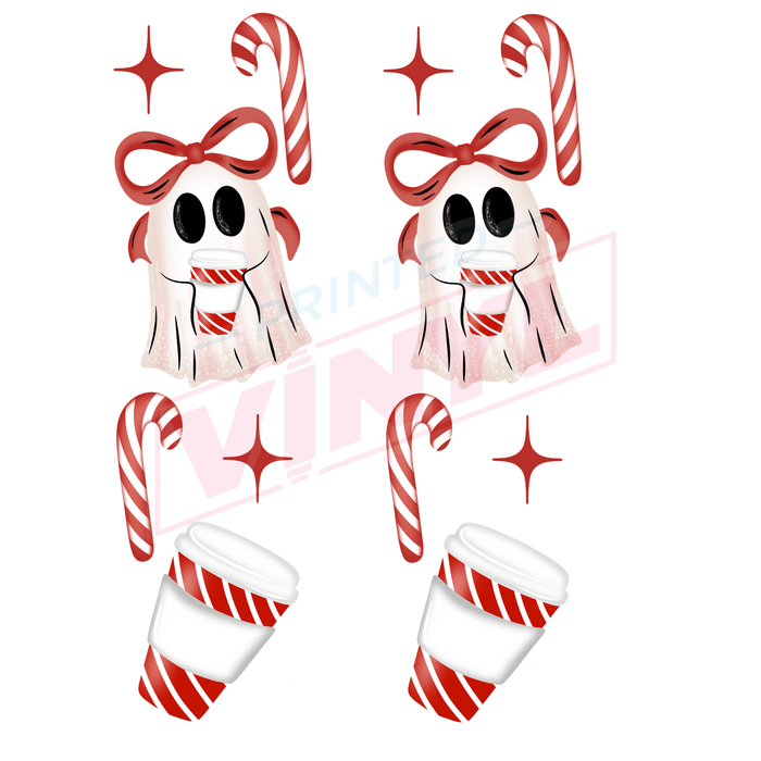 Printed Decal - Coffee Bow Ghostie Accent | Decals from The Glitter Guy