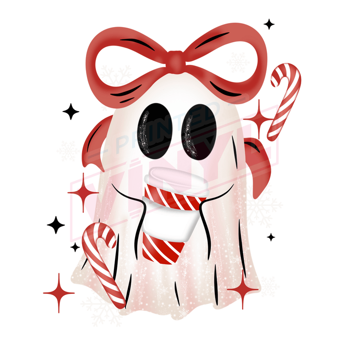 Printed Decal - Coffee Bow Ghostie | Decals from The Glitter Guy