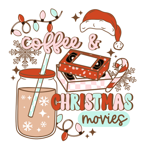 Printed Decal - Coffee & Christmas Movies | Decals from The Glitter Guy