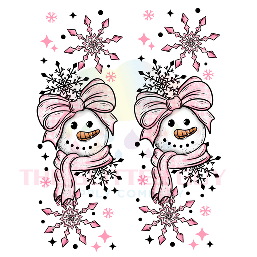 Printed Decal - Cold Snowman Accent Pink | Decals from The Glitter Guy