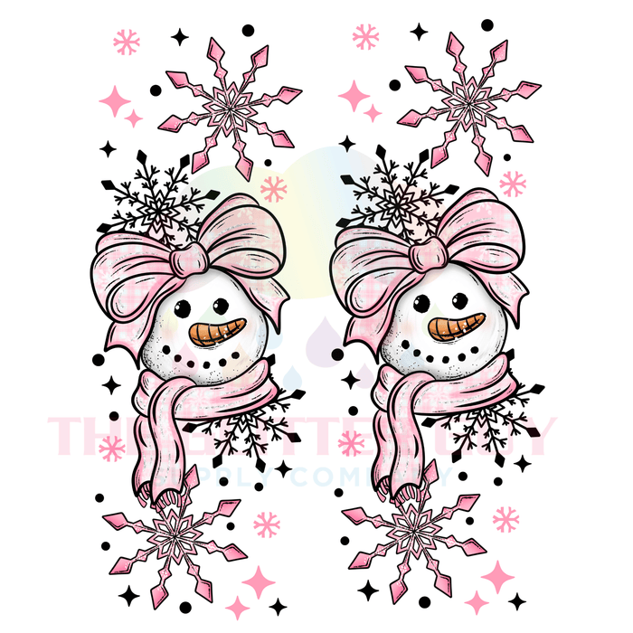 Printed Decal - Cold Snowman Accent Pink | Decals from The Glitter Guy