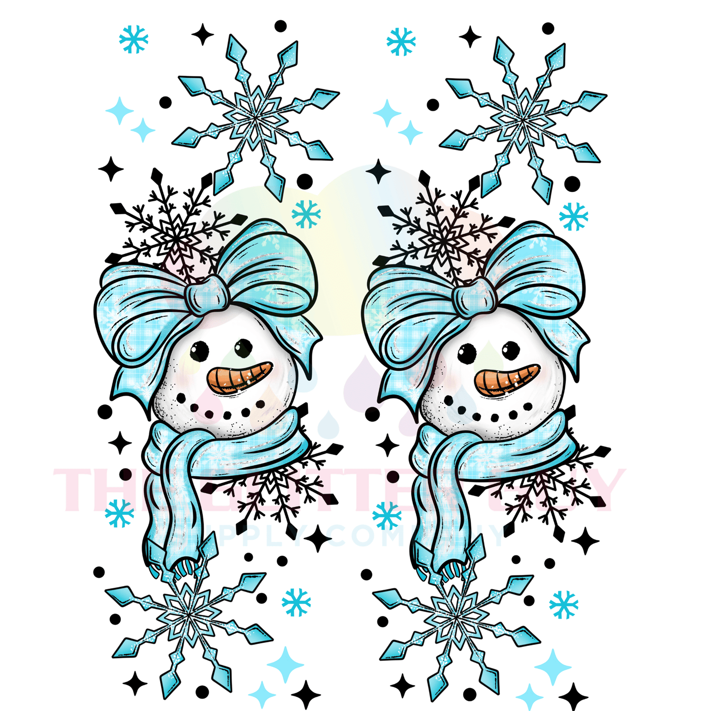 Printed Decal - Cold Snowman Blue Accent — The Glitter Guy
