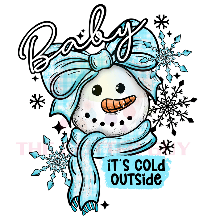 Printed Decal - Cold Snowman Blue | Decals from The Glitter Guy