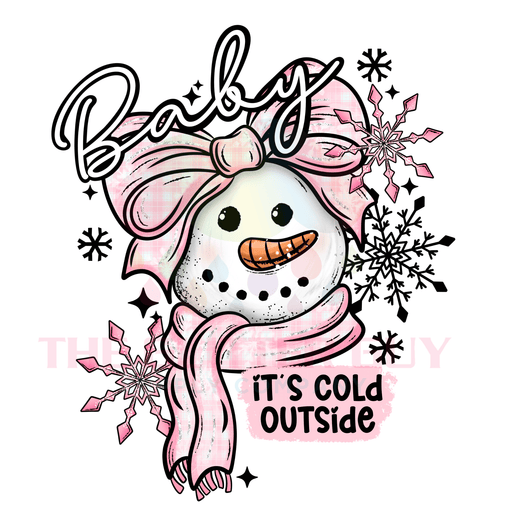 Printed Decal - Cold Snowman Pink | Decals from The Glitter Guy