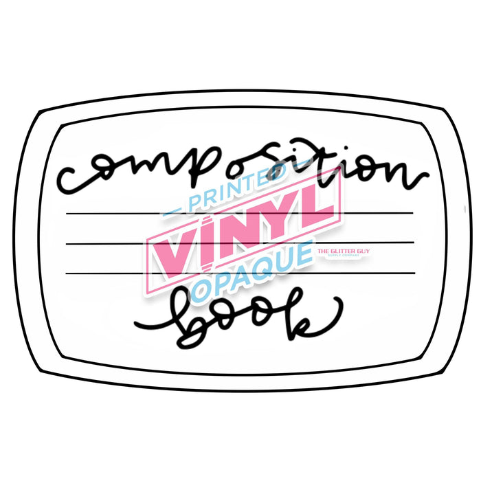Printed Decal - Composition Book Label | from The Glitter Guy