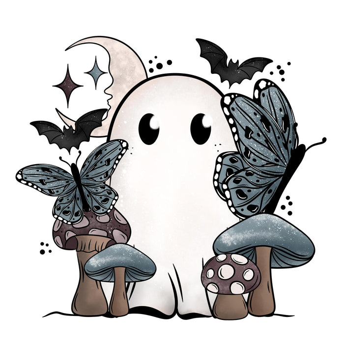 Printed Decal - Cottagecore Ghostie Dark | Decals from The Glitter Guy