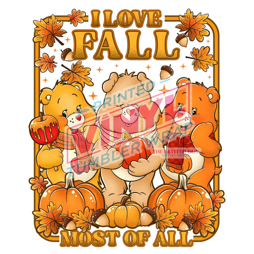 Printed Decal - Fall Bears | Decals from The Glitter Guy
