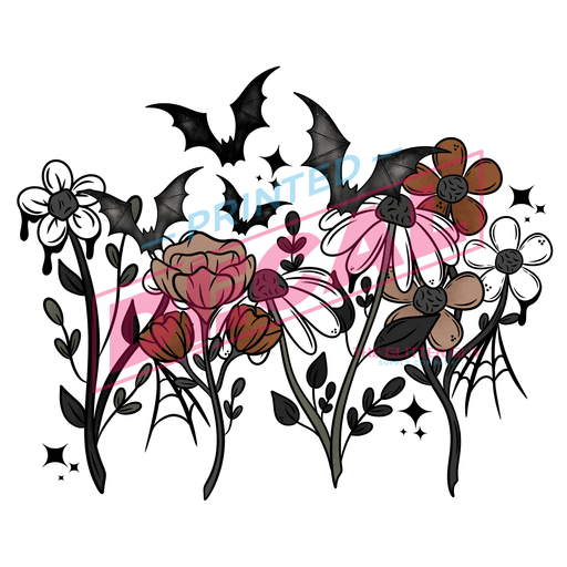 Printed Decal - Halloween Florals | Decals from The Glitter Guy