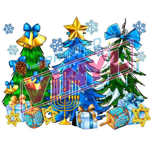 Printed Decal - Hanukkah Trees | Decals from The Glitter Guy