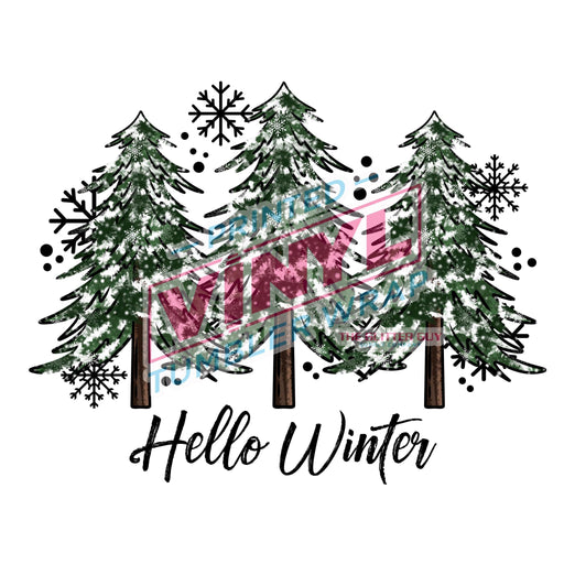 Printed Decal - Hello Winter | Decals from The Glitter Guy
