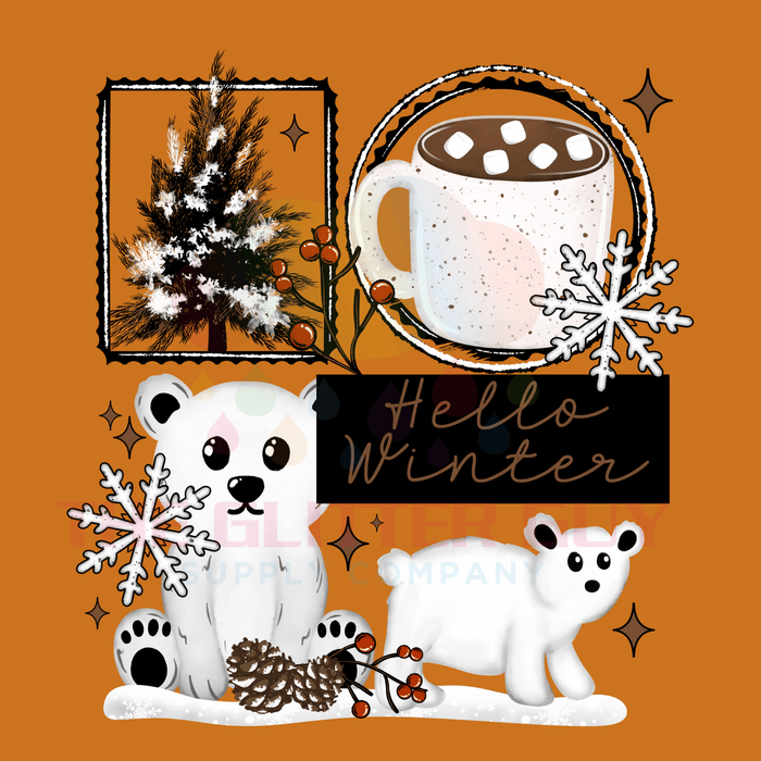 Printed Decal - Hello Winter | Decals from The Glitter Guy