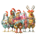 Printed Decal - Holiday Chickens | from The Glitter Guy