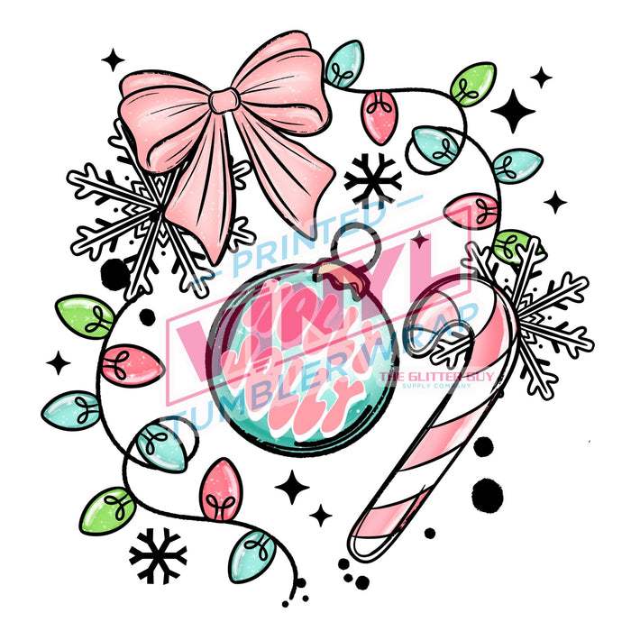 Printed Decal - Holly Jolly Ornament | Decals from The Glitter Guy