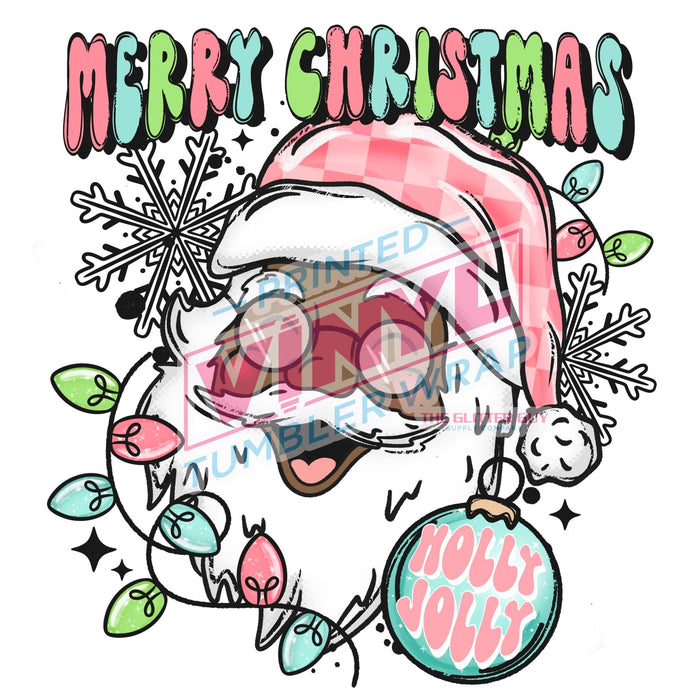 Printed Decal - Holly Jolly Santa 509 | Decals from The Glitter Guy