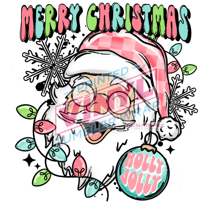 Printed Decal - Holly Jolly Santa 512 | Decals from The Glitter Guy
