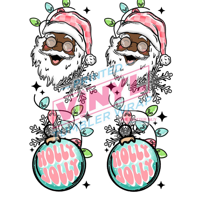 Printed Decal - Holly Jolly Santa 565 | Decals from The Glitter Guy