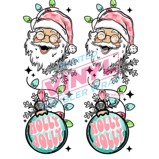 Printed Decal - Holly Jolly Santa Accent 510 | Decals from The Glitter Guy