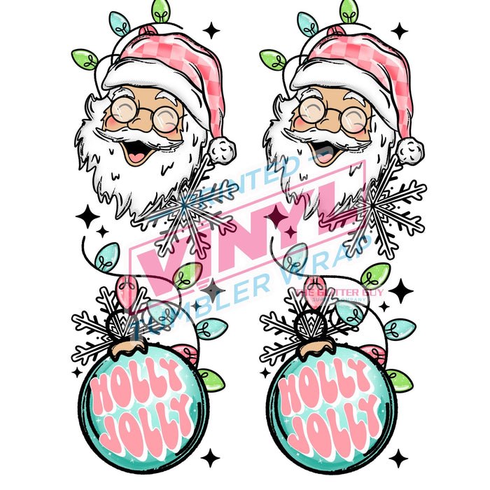 Printed Decal - Holly Jolly Santa Accent 510 | Decals from The Glitter Guy