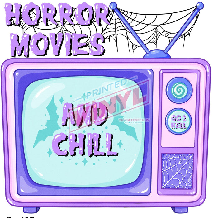 Printed Decal - Horror Movies & Chill | Decals from The Glitter Guy