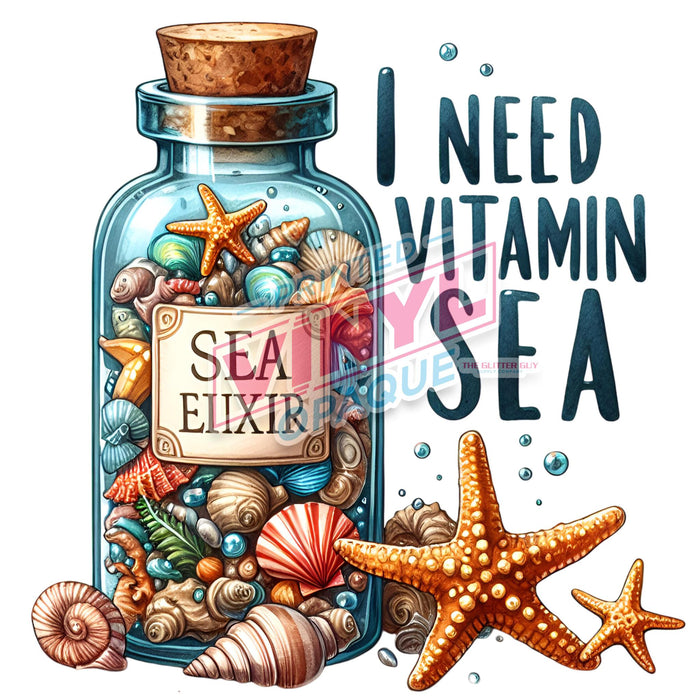 Printed Decal - I Need Vitamin Sea | from The Glitter Guy