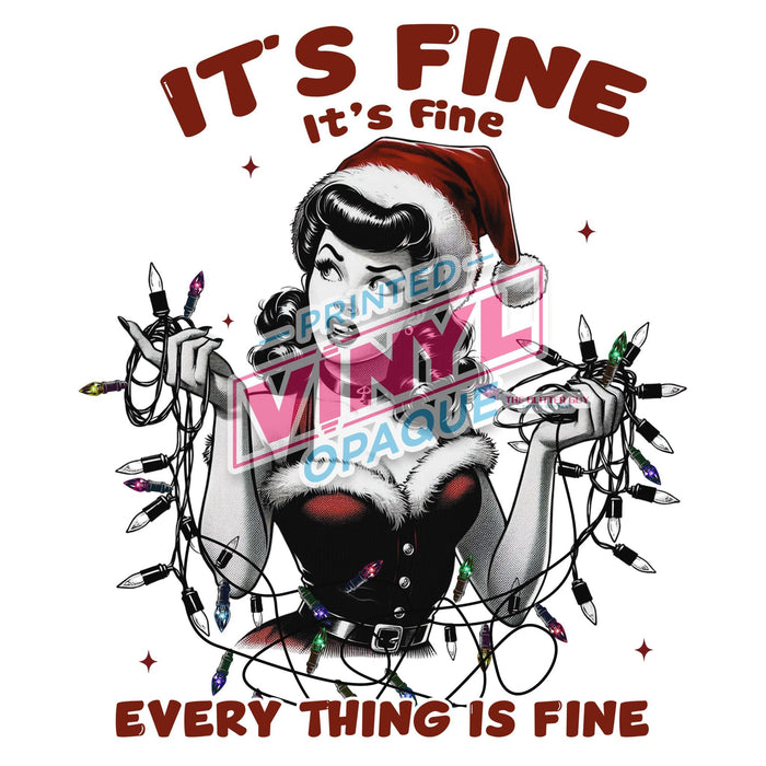 Printed Decal - It's Fine Christmas Pin Up | from The Glitter Guy