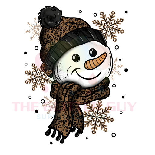 Printed Decal - Leopard Snowman | Decals from The Glitter Guy