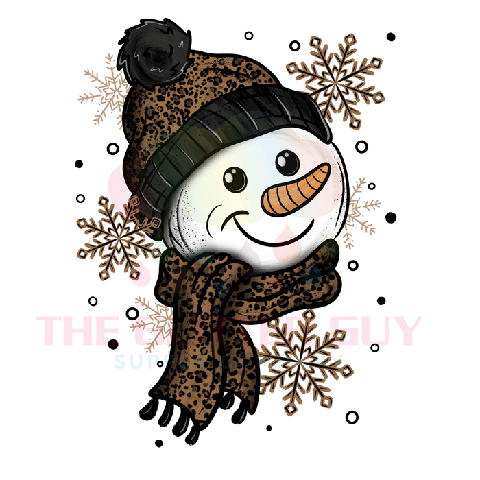 Printed Decal - Leopard Snowman | Decals from The Glitter Guy