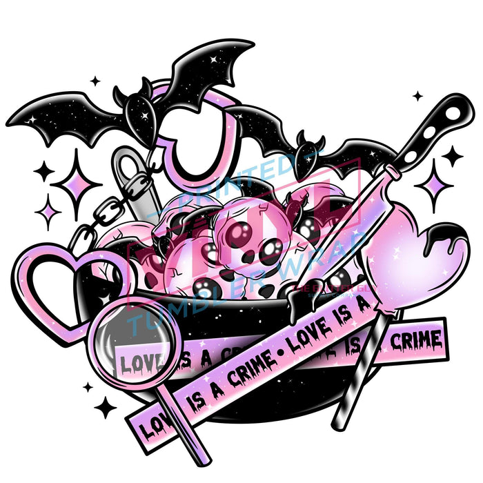 Printed Decal - Love Is A Crime | Decals from The Glitter Guy