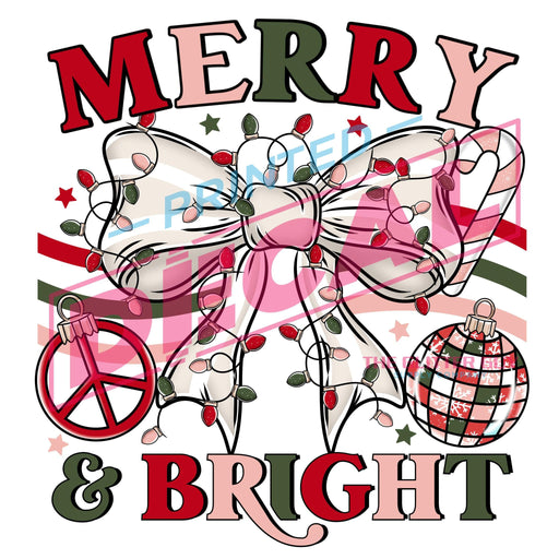 Printed Decal - Merry & Bright Bow | from The Glitter Guy