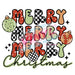 Printed Decal - Merry Christmas Checkered | Decals from The Glitter Guy