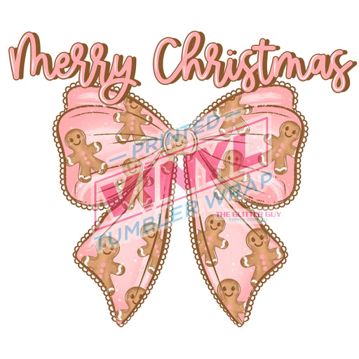 Printed Decal - Merry Christmas Cookie Bow | Decals from The Glitter Guy