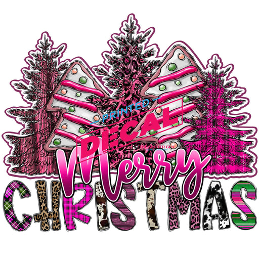 Printed Decal - Merry Christmas Pink | Decals from The Glitter Guy