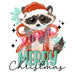 Printed Decal - Merry Christmas Racoon | Decals from The Glitter Guy