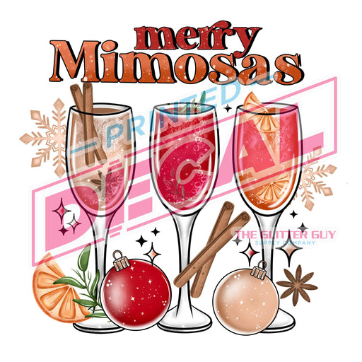 Printed Decal - Merry Mimosas | from The Glitter Guy