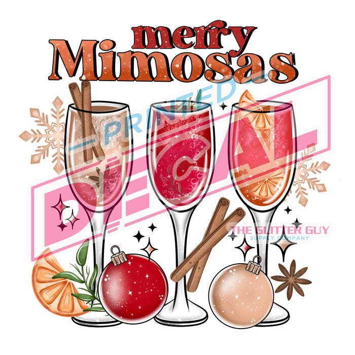 Printed Decal - Merry Mimosas | from The Glitter Guy