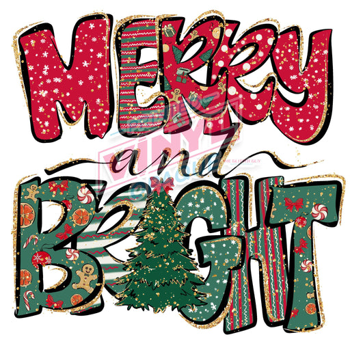 Printed Decal - Merry N Bright | Decals from The Glitter Guy
