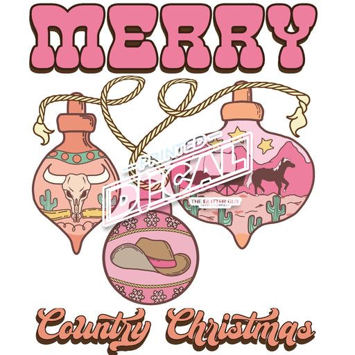 Printed Decal - Merry Western Christmas | Decals from The Glitter Guy