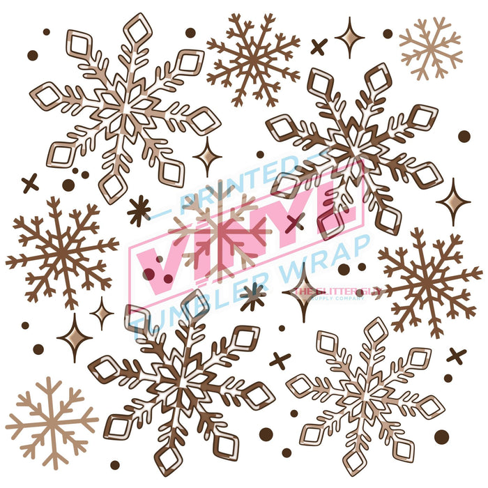 Printed Decal - Neutral Snowflakes | Decals from The Glitter Guy