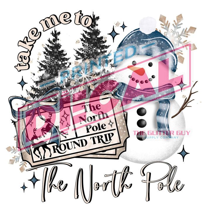 Printed Decal - North Pole Snowman | Decals from The Glitter Guy