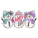 Printed Decal - Pastel Snowmen | Decals from The Glitter Guy