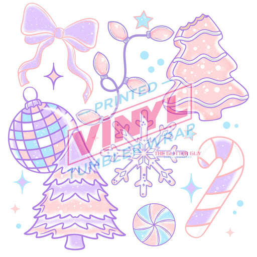 Printed Decal - Pastel Winter Disco | Decals from The Glitter Guy