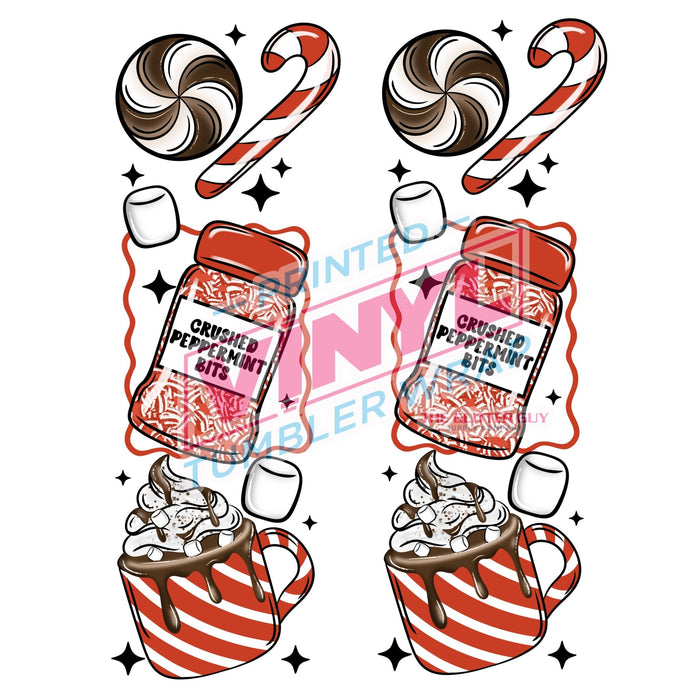 Printed Decal - Peppermint Accent | Decals from The Glitter Guy